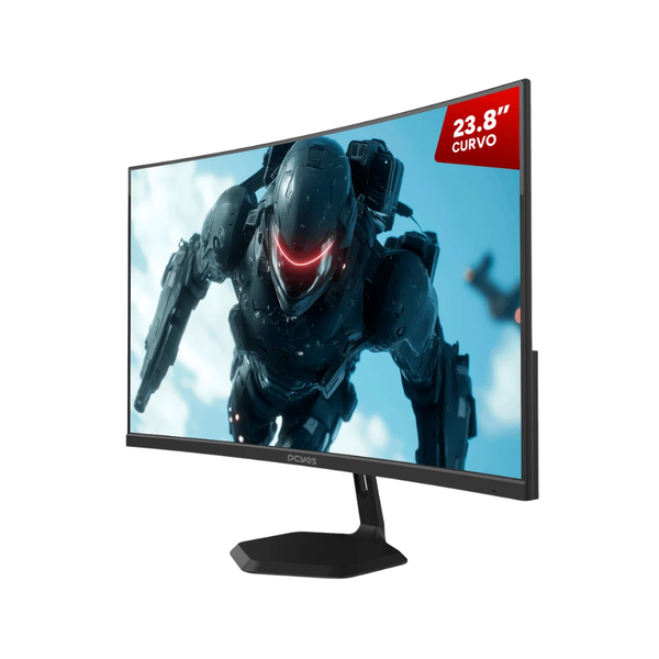 Monitor Gamer Curvo Led 23.8" Pols PCYes Quartzo Q23C Full HD VA 100Hz 5Ms Hdmi Vga Black Vulcan Preto - PMGQ23C100BV