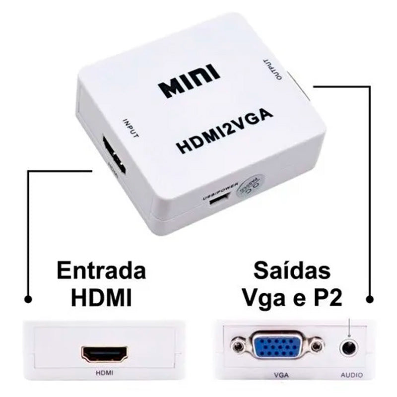 Adaptador Conversor hdmi Fêmea Para Vga Femêa - hdmi2vga