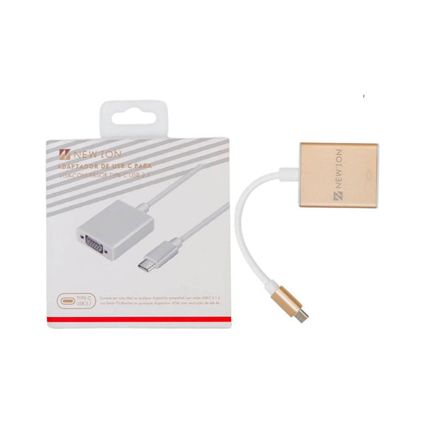 Adaptador Conversor USB Tipo C Macho Para Vga Fêmea Newton - NCB-307