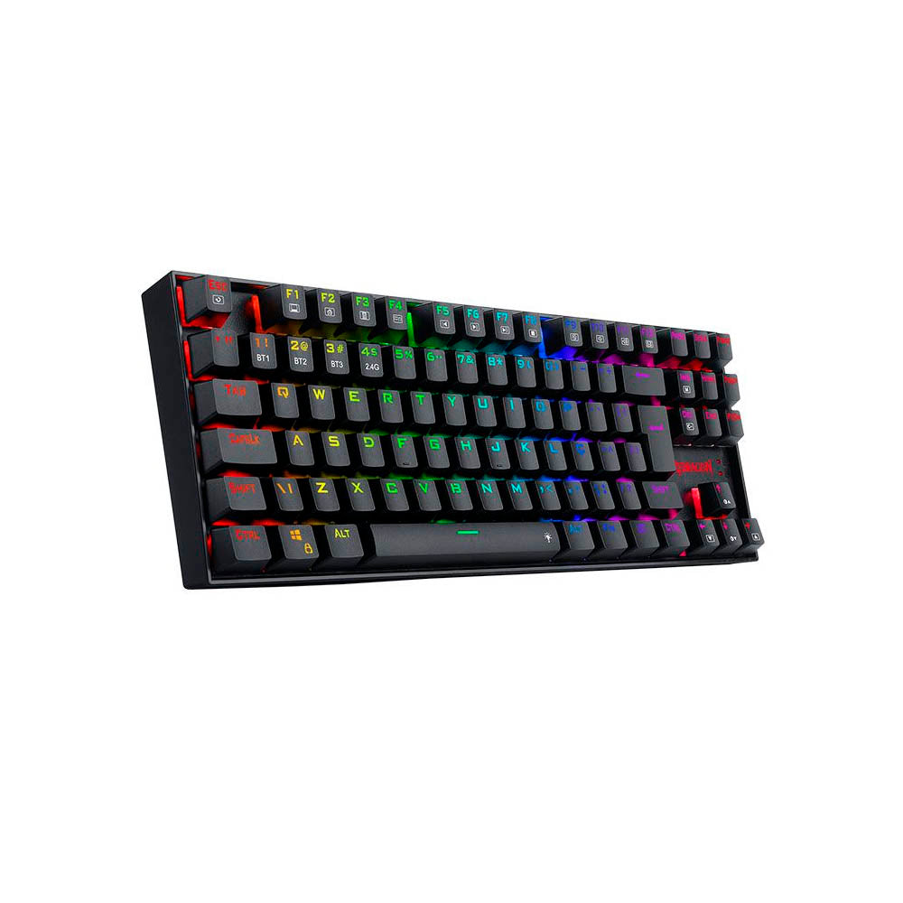 Teclado Gamer Mecanico Sem Fio Redragon Kumara Pro Wireless Rgb Preto Switch Marrom - K552RGB-BRS-B