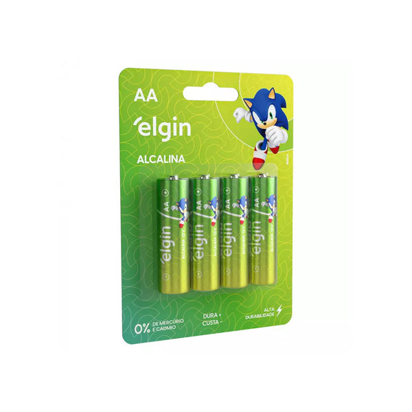 Pilha Alcalina AA Pequena Elgin (Cartela C/4 Pilhas) - 82153