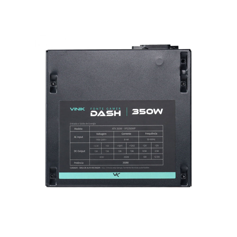 Fonte Real Gamer Vinik Dash Atx 350w S/ Cabo Bivolt - VFG350WP