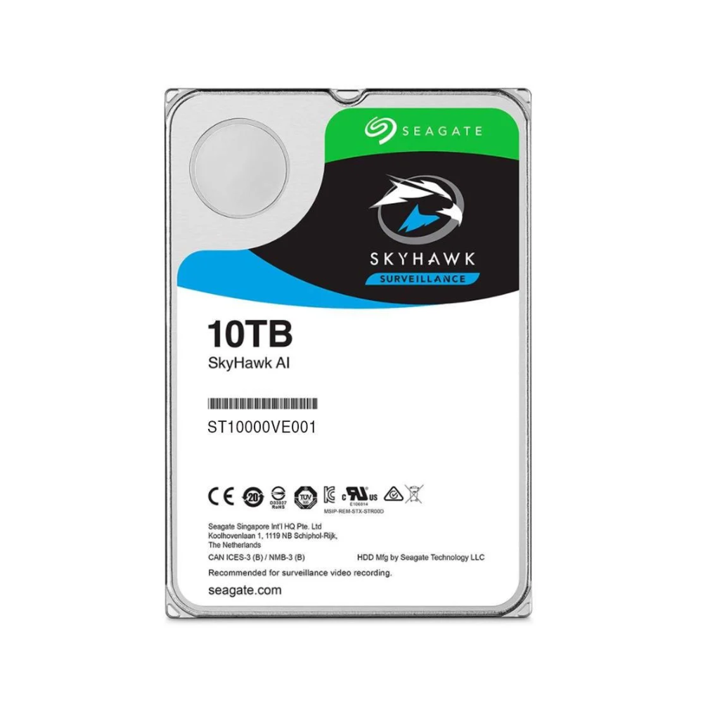 Hd Para Vigilância 10tb Seagate Skyhawk Sata 3 6gb/S 7200 Rpm 250 Mb - ST10000VE001