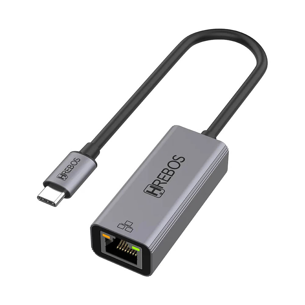 Adaptador Usb Tipo C Para Rj45 10/100/1000 2.5Gb Hrebos Ad-217 Aluminio