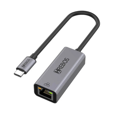 Adaptador Usb Tipo C Para Rj45 10/100/1000 2.5Gb Hrebos Ad-217 Aluminio