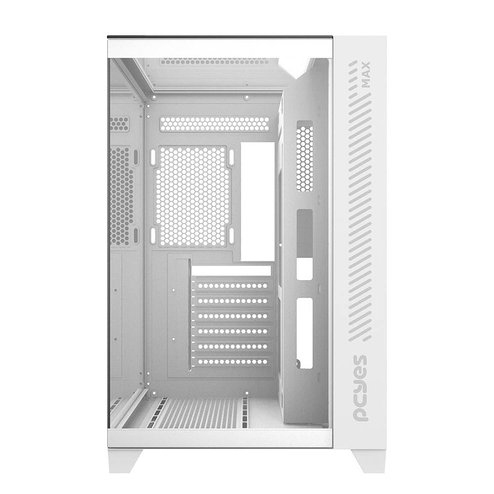 Gabinete Gamer PCYes Mid Tower Forcefield MAX White Ghost Branco Com Lateral e Frente em Vidro Temperado - GFFMAXWG