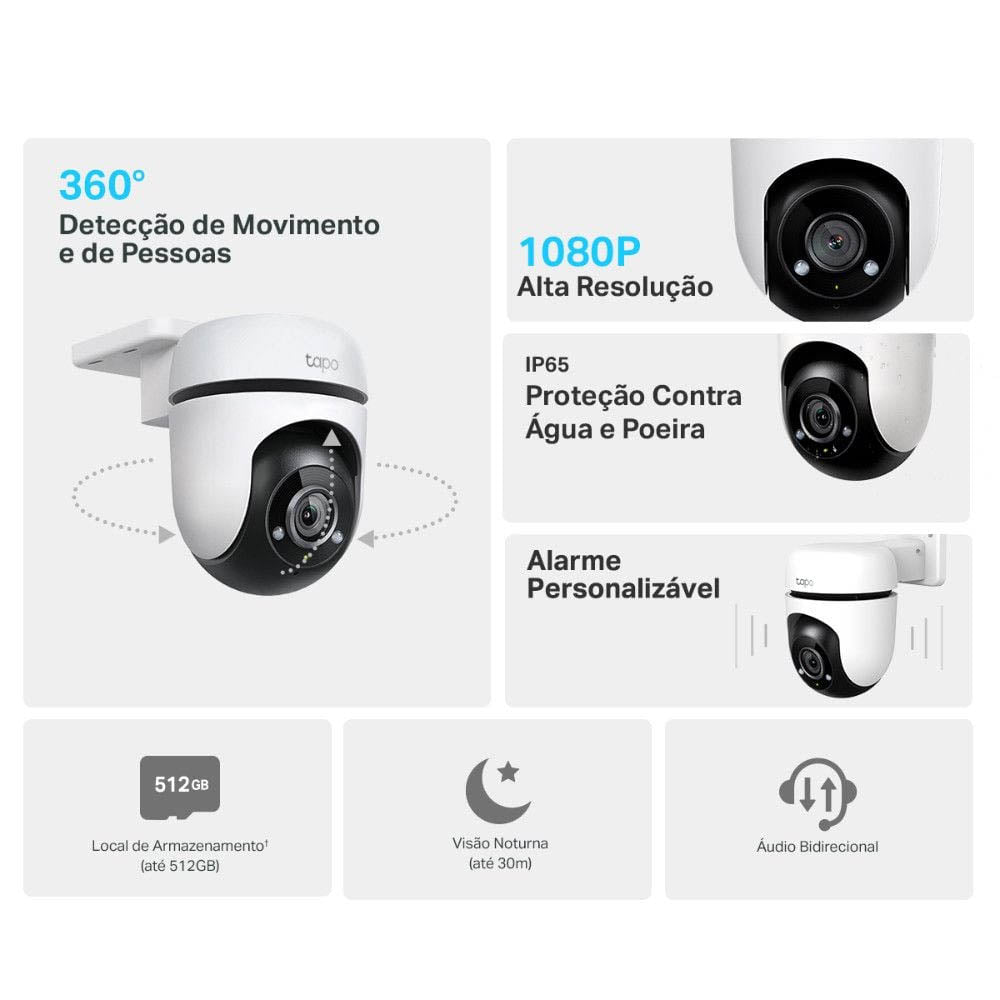 Camera de Segurança Externa Wi-fi Tp-Link Tapo Tc40 Full HD Branca - 281204 Truedata