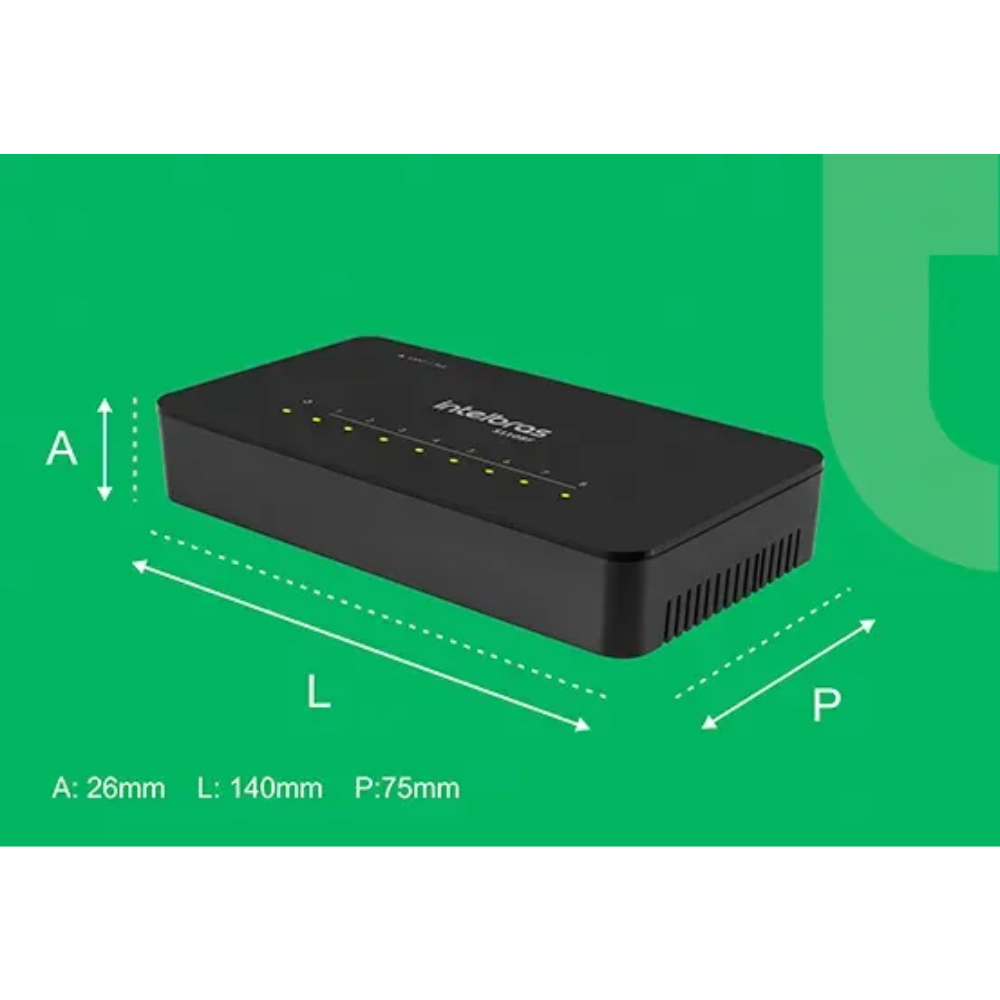 Switch 08 Portas Fast Ethernet 10/100 Mbps Intelbras S1108F - 4760117