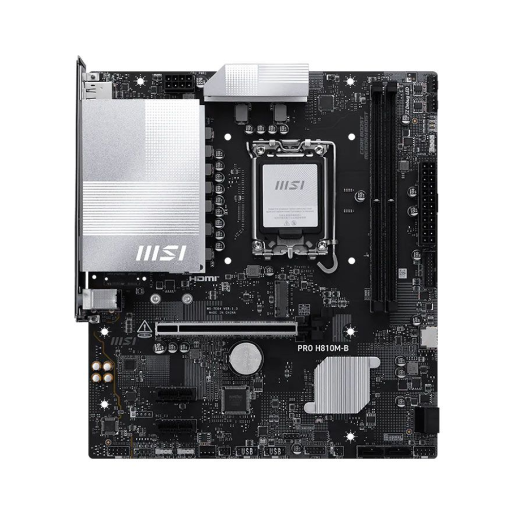 Placa Mae MSI Pro H810M-B Lga 1851 Ddr5 Hdmi M.2 DP Usb-C (Linha Intel Ultra) - PRO H810M-B