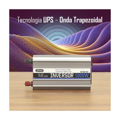 Conversor Inversor de Tensão Veicular 1000w 12v p/ 110v Knup - KP-590 Truedata