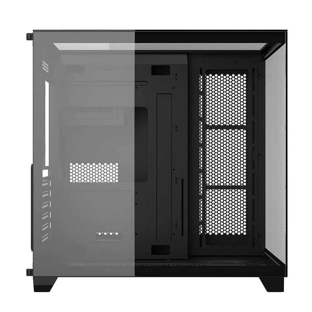 Gabinete Gamer PCYes Mid Tower Forcefield MAX Black Vulcan Preto Com Lateral e Frente em Vidro Temperado - GFFMAXBV