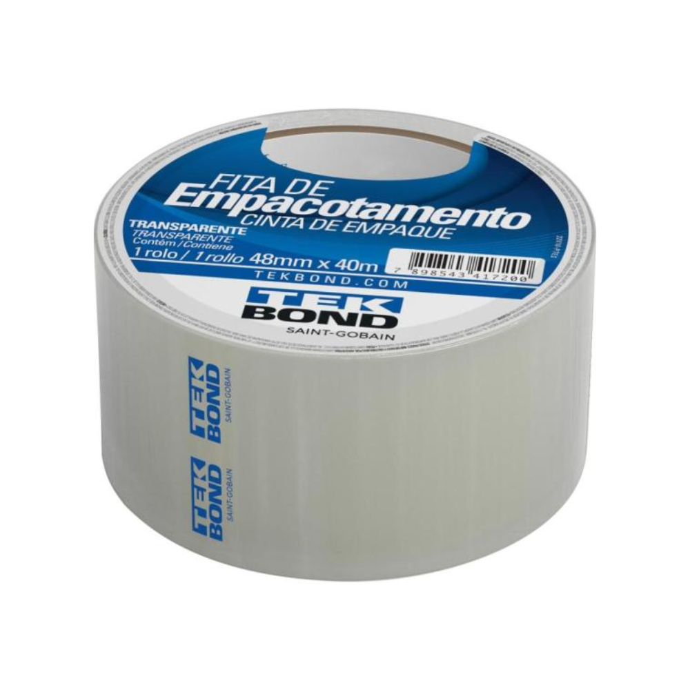Fita de Empacotamento Bopp Tekbond 48mmx40m Transparente - 82881