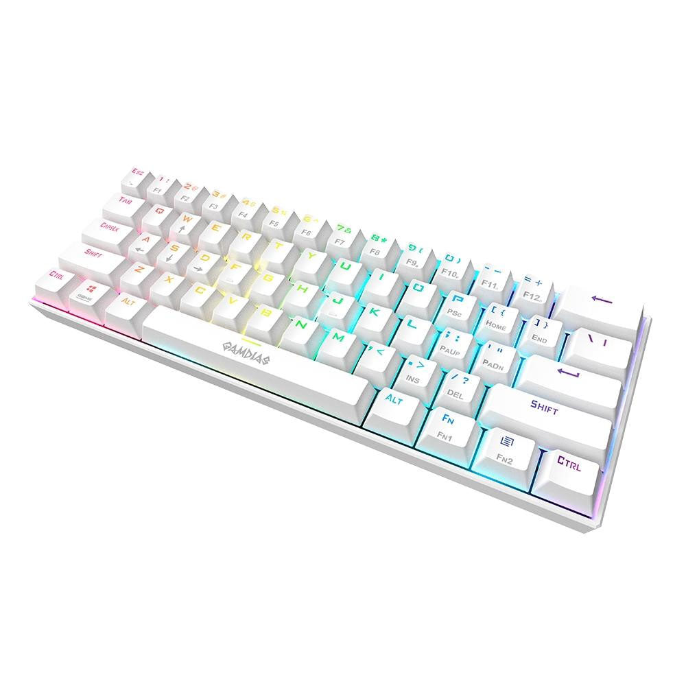 Teclado Gamer Mecanico Gamdias Hermes E3 RGB Switch Brown Branco - HERMES E3 RGB(US/BROWN/WH)
