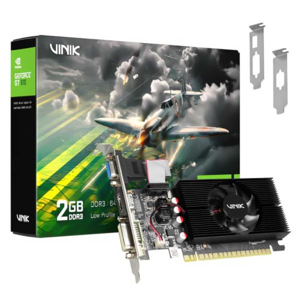 Placa De Video 2Gb GT 610 Gddr3 Vinik Nvidia Geforce 64bits Low Profile Hdmi Dvi Vga - GPUVK6102GBLP