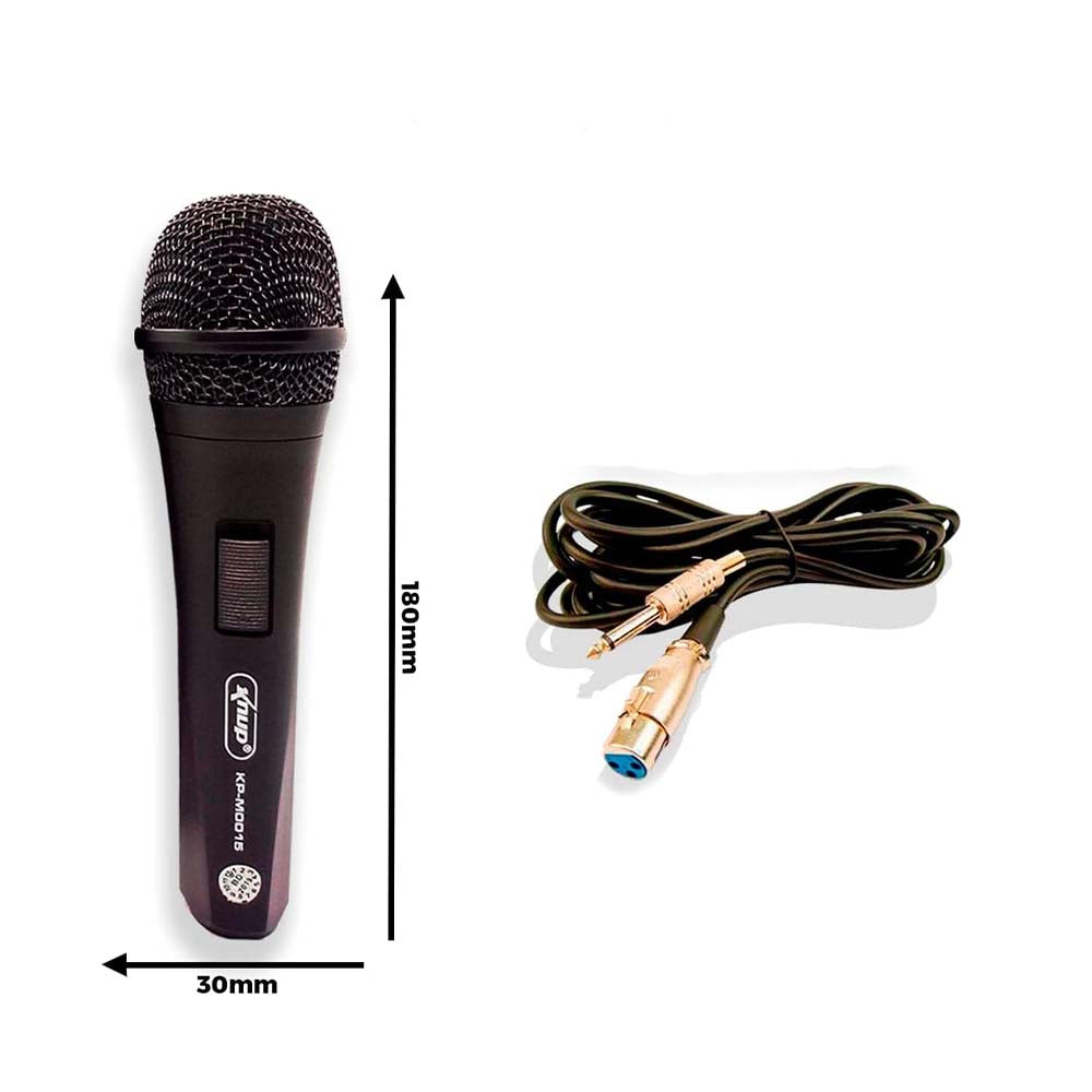 Microfone Com Fio Dinâmico Alta Definição Knup Kp-M0015