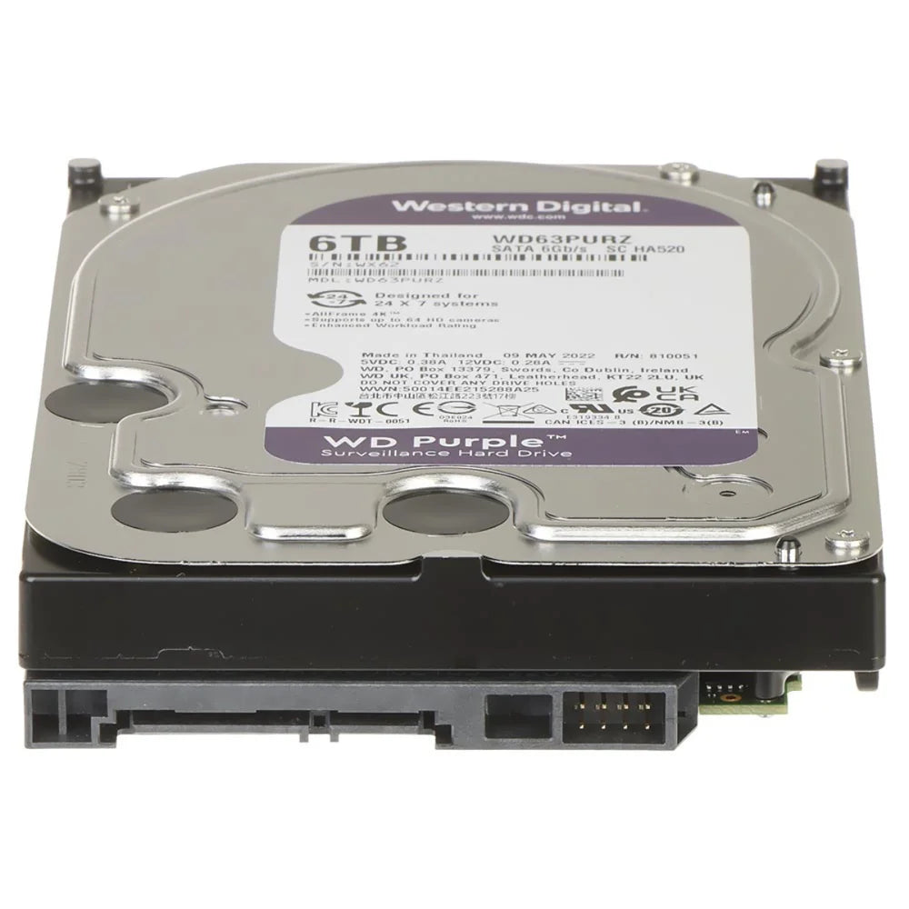Hd Para Vigilância 6tb Western Digital WD Purple Surveillance Sata3 6gb/s - WD64PURZ
