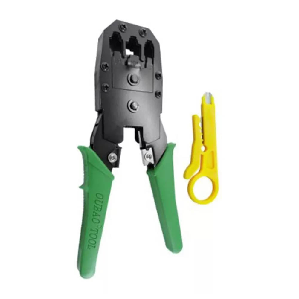 Kit De Ferramentas RJ11 RJ45 C/ Alicate Crimpagem, Decapador, Alicate Punch Down, Localizador e outros acessórios