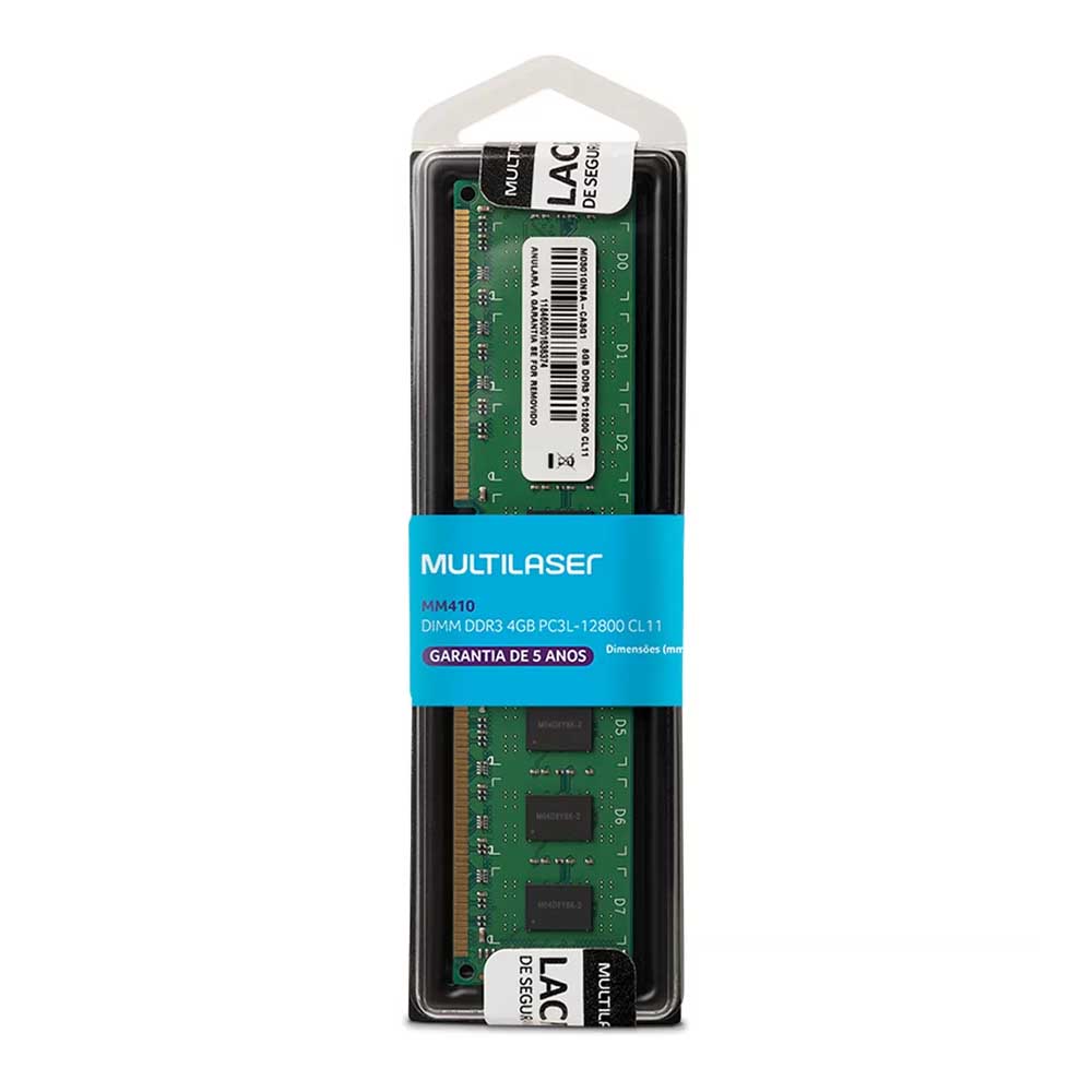 Memoria DDR3 4GB 1600Mhz Multilaser - MM410 - Bulk (Sem embalagem)
