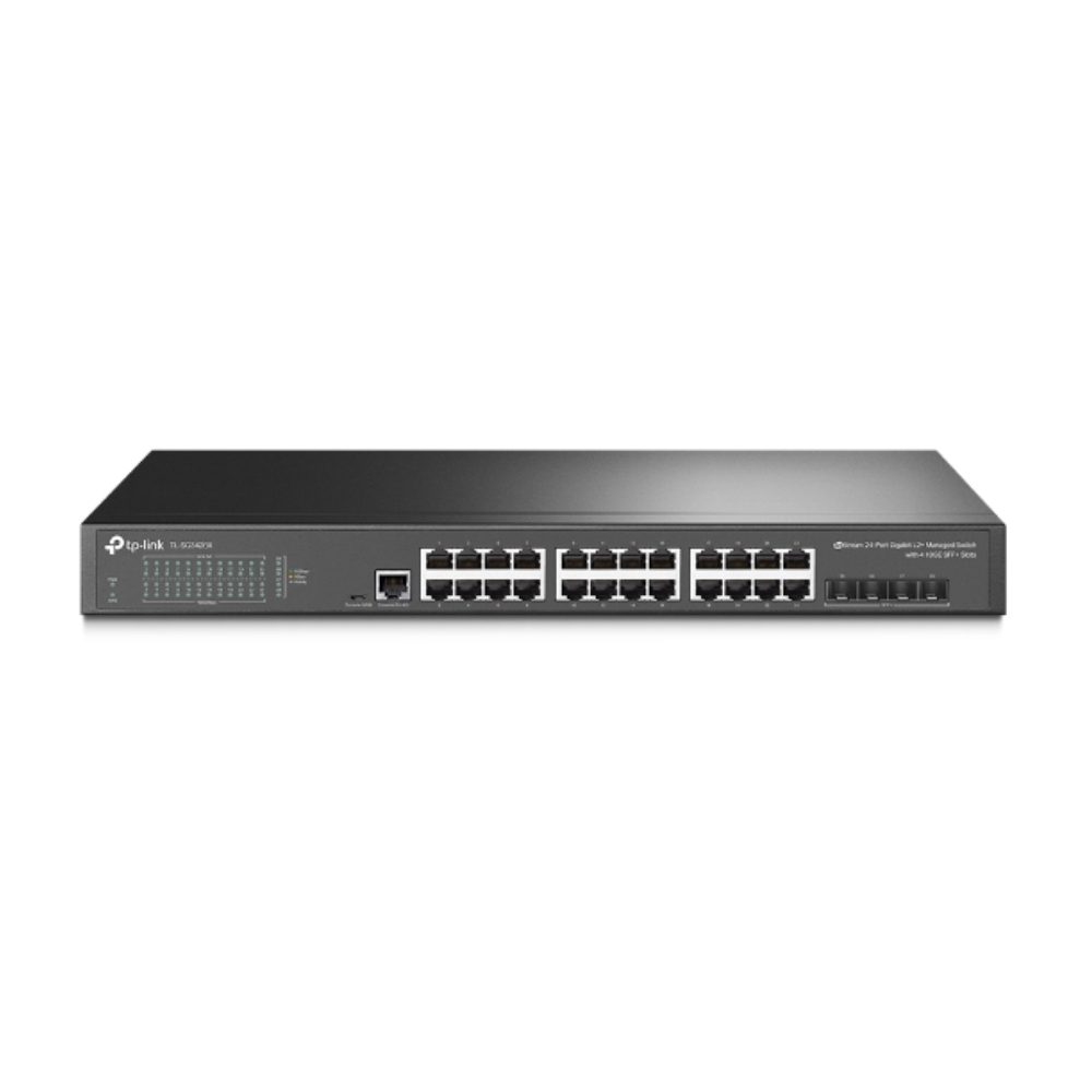 Switch 24 Portas Gigabit 10/100/1000 + 4 Portas SFP Tp-Link Gerenciavel L2+ Preto - TL-SG3428X