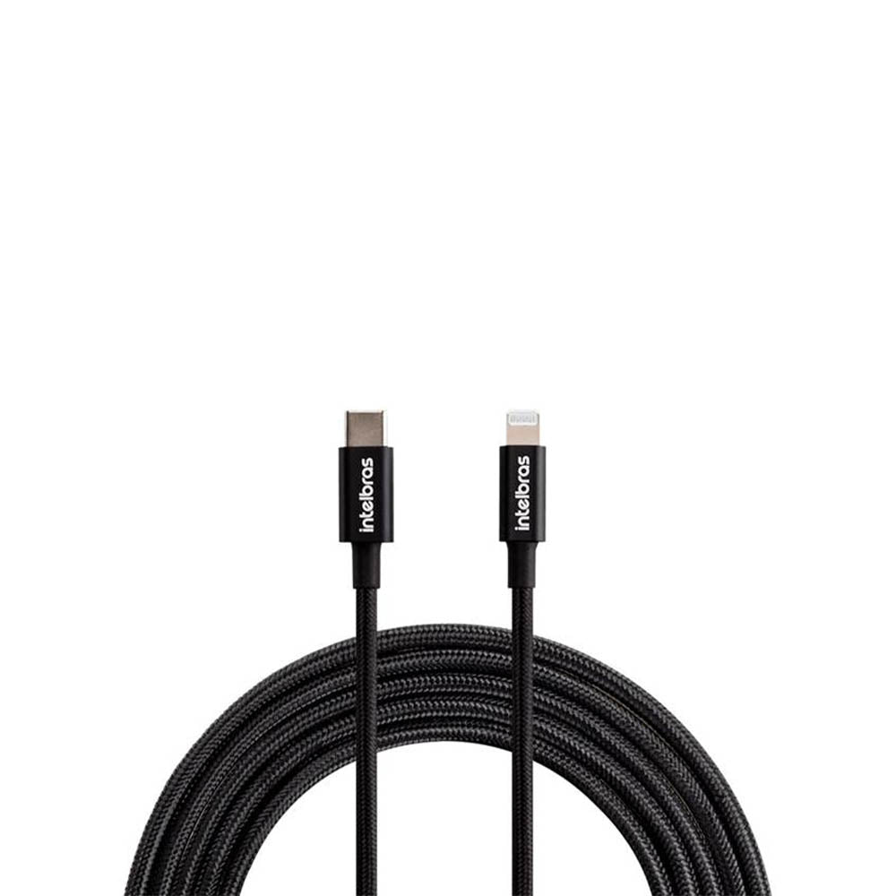 Cabo Usb Tipo C Macho P/ Lightning Macho 1,5mt Intelbras em Nylon Preto 15NP - 4830082