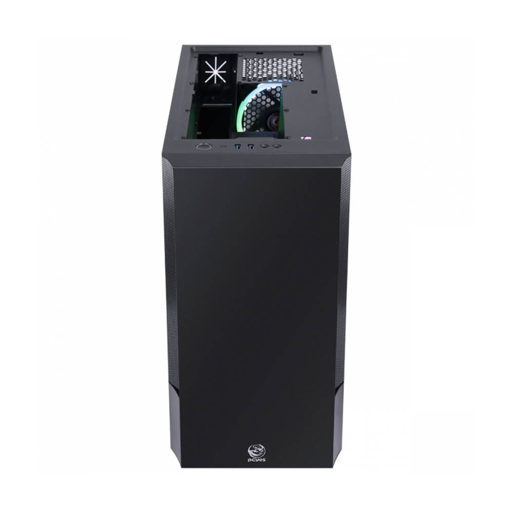 Gabinete Gamer PCYes Mid Tower Gravity Preto Com Lateral Invertida em Vidro Temperado C/ 2 Fans RGB - GRPTRGB1FV