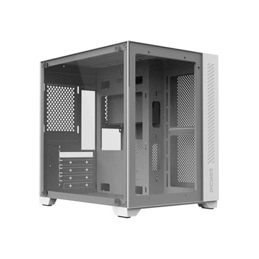 Gabinete Gamer PCYes Mid Tower Forcefield Branco Com Lateral e Frente em Vidro Temperado - GFFWGP