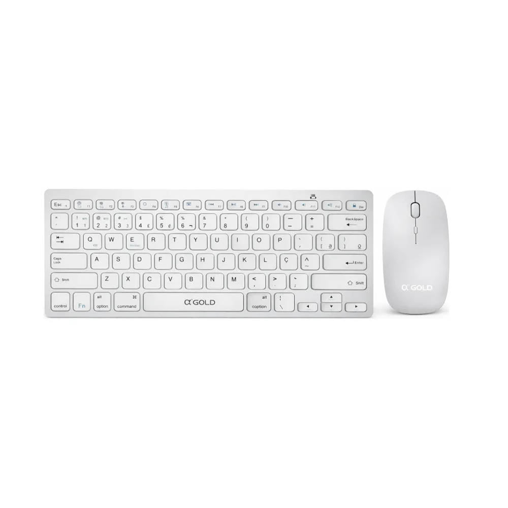 Kit Mini Teclado e Mouse Sem fio Modo Duplo Gold USB Slim - TCD-02A