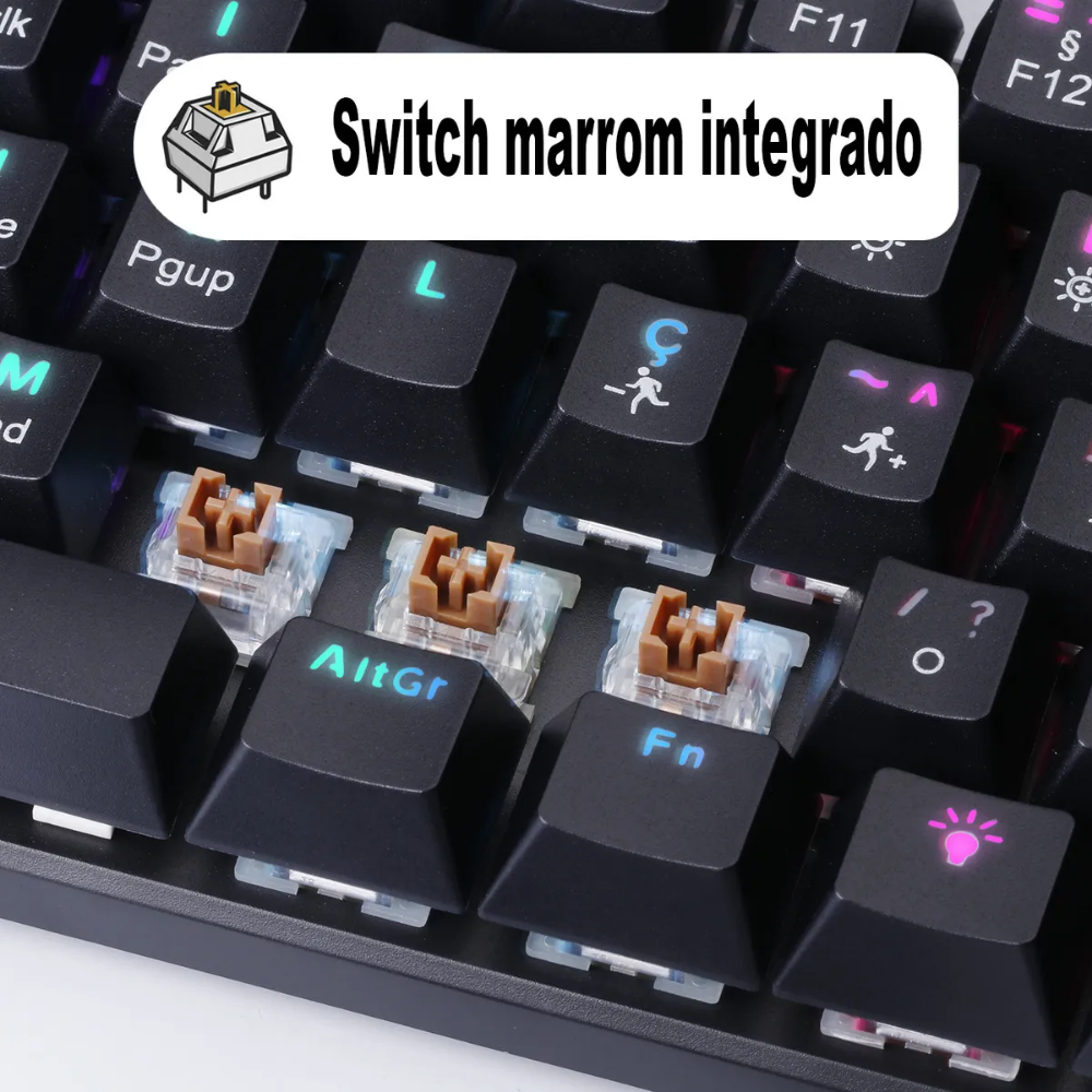 Teclado Gamer Mecanico Evolut USB RGB Anti Ghost - Eg275
