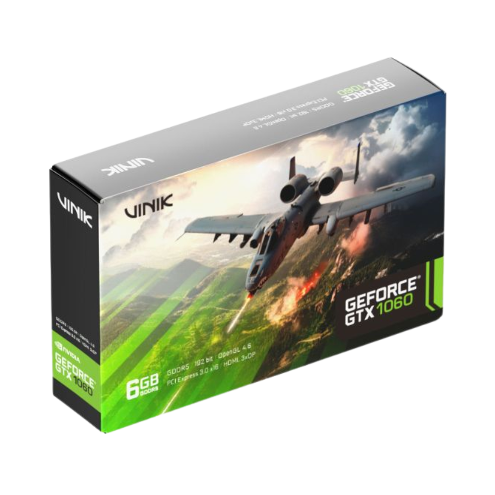 Placa De Video 6Gb GTX 1060 Gddr5 Vinik Nvidia Geforce Dual Fan 192bits DisplayPort Hdmi Dvi - GPUVK10606GB2FV02