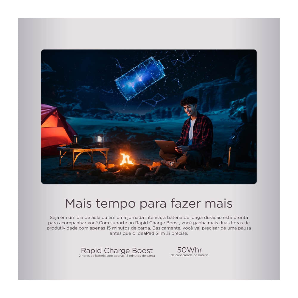 Notebook Lenovo Ideapad Slim 3 Intel Core i5-13420H 8gb 512Gb Ssd 15.3 Pols Win11 Home Cinza - 83NS0002BR