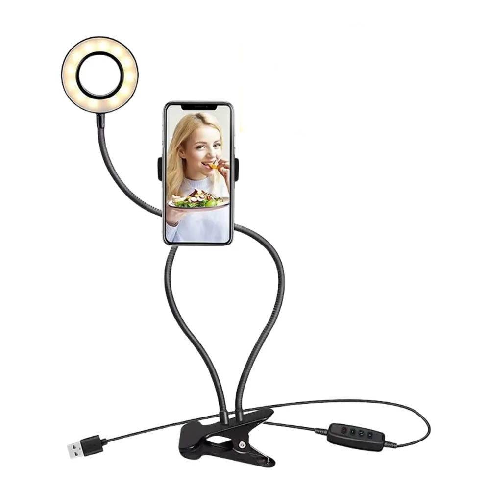 Kit de Iluminação Fotográfica E Live para Smartphone Ring Light Oberon- OR-PL32
