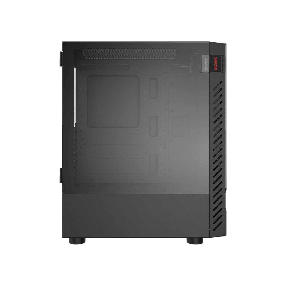 Gabinete Gamer PCYes Set Black Vulcan C/ Lateral em Vidro Temperado Preto - GSBVPBR