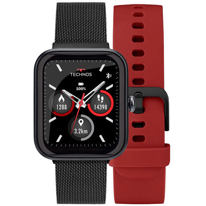 Relógio de Pulso SmartWatch Technos Connect Max Preto e Vermelho - TMAXAA/5P