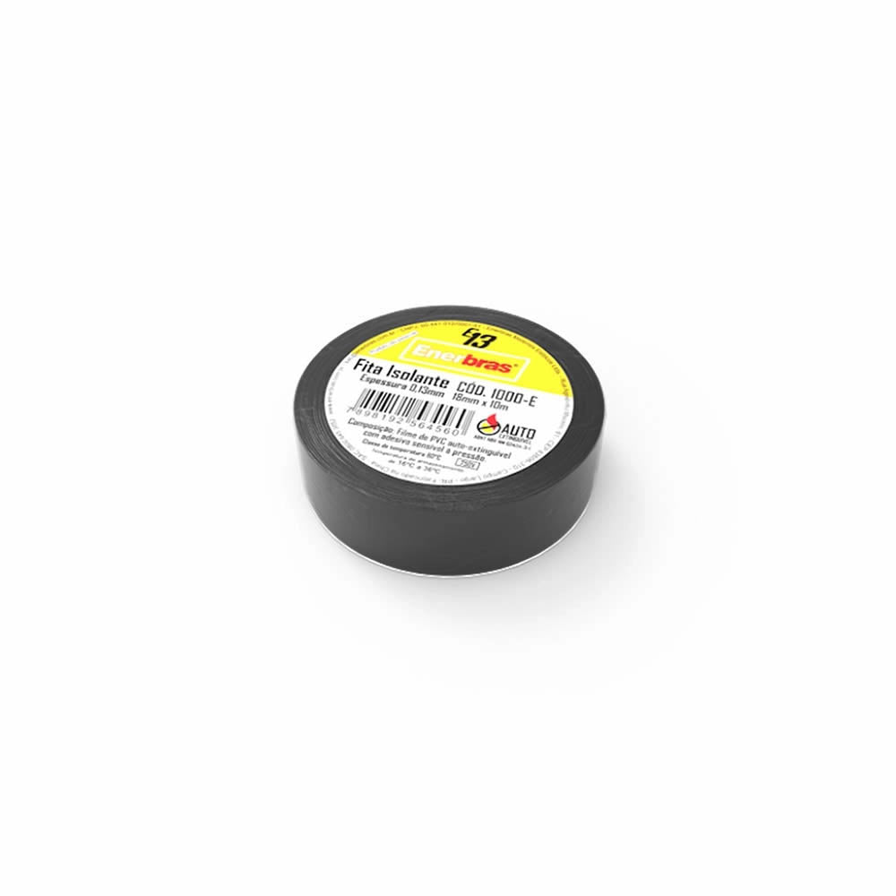Fita Isolante 18mm x 20M 30N Enerbras Preta - 2000-E60