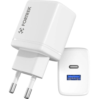Carregador De Parede Dual Usb e Usb-C Fortrek FK 110B - 82661