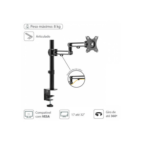 Suporte de Mesa Articulado para Monitor Vinik 17" a 32" - SM400A
