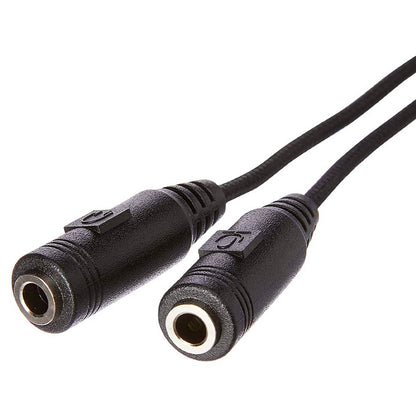 Adaptador de Som 2 P2 Fêmea para 1 P3 Macho Multilaser Preto - WI409