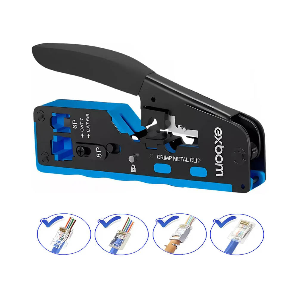 Alicate De Crimpagem Rapida RJ45 / RJ12 / RJ11 Vazado Profissional