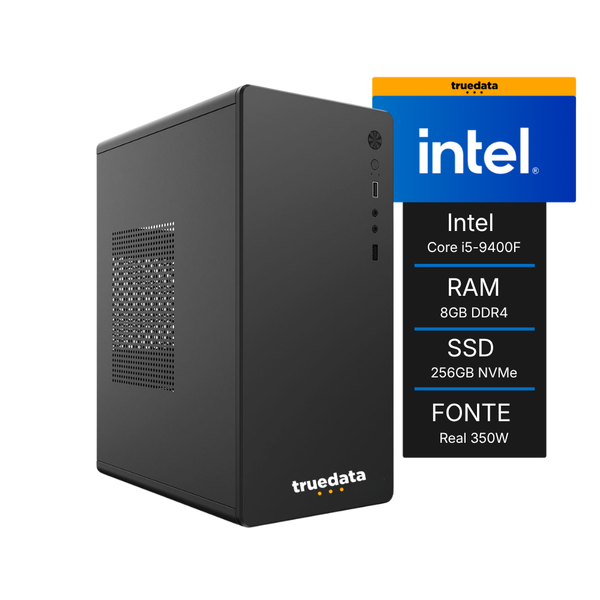 Computador Truedata b500 Intel I5-9400f 2.9Ghz 8gb Ssd 256gb Pl Video G210 - 350245