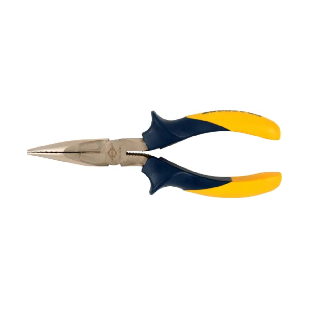 Alicate Bico Reto Polido Brasfort 6" Amarelo/Azul - 58081
