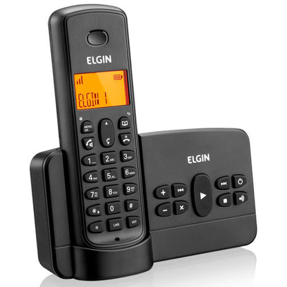 Telefone Sem Fio Elgin Secretária Eletrônica, Id de Chamadas e Viva Voz Preto - TSF800SE
