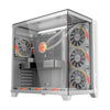 Gabinete Gamer PCYes Mid Tower Forcefield MAX White Ghost Branco Com Lateral e Frente em Vidro Temperado - GFFMAXWG