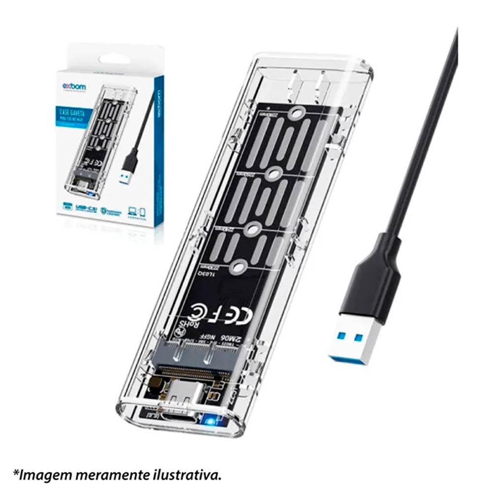 Case Adaptador Gaveta Externo Para Ssd M.2 Usb Exbom - CGHD-M2NG420