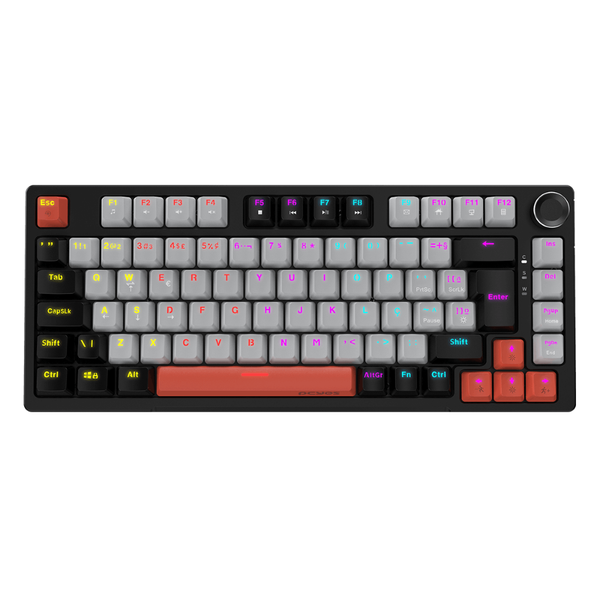 Teclado Gamer Mecanico PCYes Arkeum 75% Black Vulcan - Switch Red -AKBV75RBR