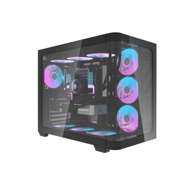 Gabinete Gamer Darkflash DPX90M ATX Preto Com Lateral, Topo e Frente em Vidro Temperado ARGB - DPX90 ATX