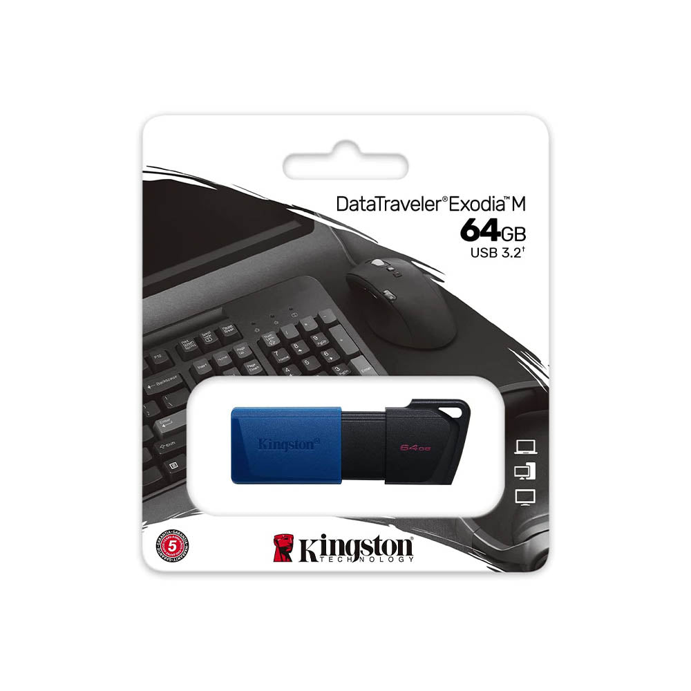 Pen Drive 64gb Kingston DataTravaler Exodia M 3.2 Azul - DTXM/64GB