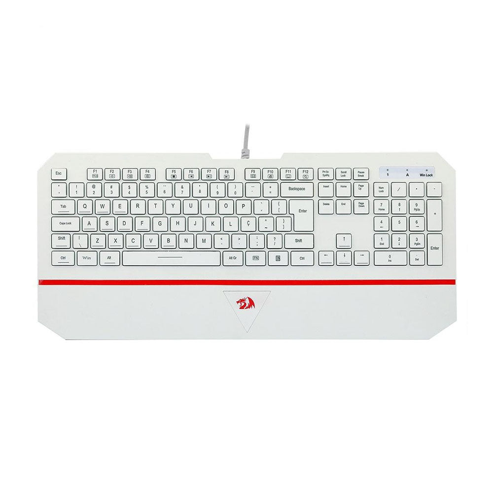 Teclado Gamer Membrana Redragon Karura 2 RGB Branco - K502W-N