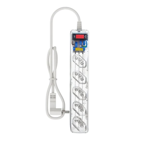 Filtro De Linha 5 Tomadas Clamper Bivolt C/ Proteção DPS 3P 1m Transparente - 84876