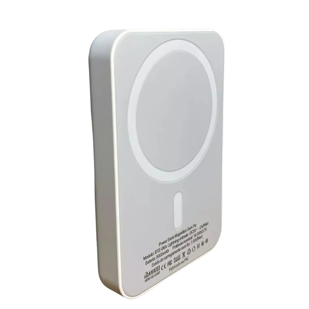 Carregador Portátil Sem Fio 5000mAh aGold Power Bank Wireless Magnetico 7.5W  - BTE-06A