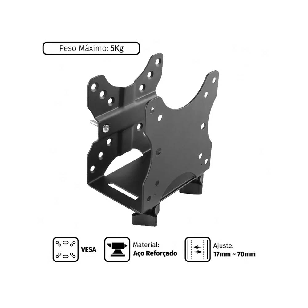 Suporte para CPU Mini NUC em Monitor VESA PCYes - PLMSC01